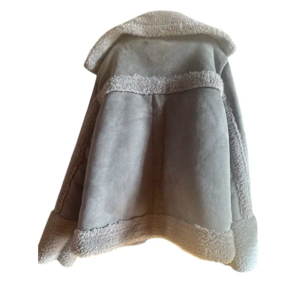 Habitual Kid Gray Faux‎ Fur Girl's Coat  Size 14 Fleece Lining Fashionable